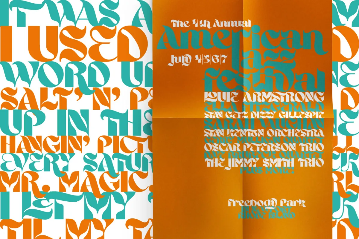 Ahsing font alphabet, numbers and glyphs