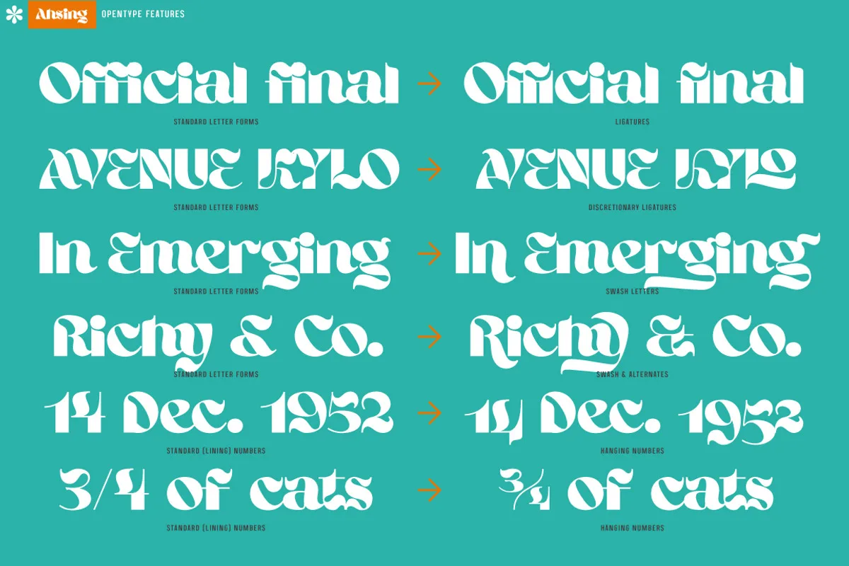 Ahsing font used in a design mockup