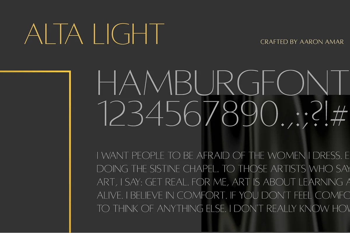 Alta font preview — sample text