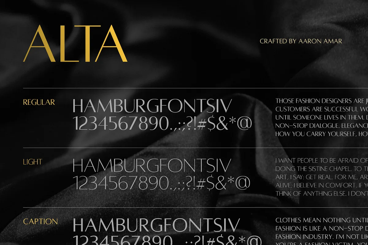 Alta font style preview