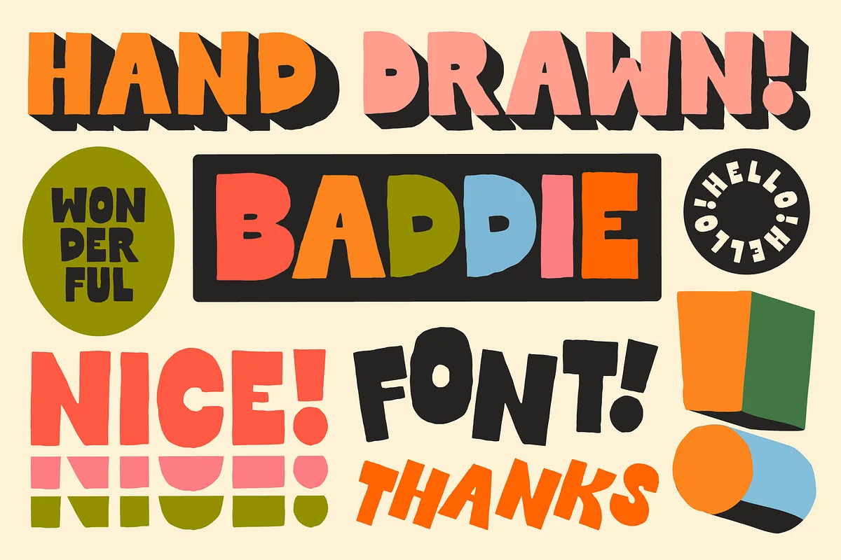 Baddie Font Baddie font alphabet, numbers and glyphs