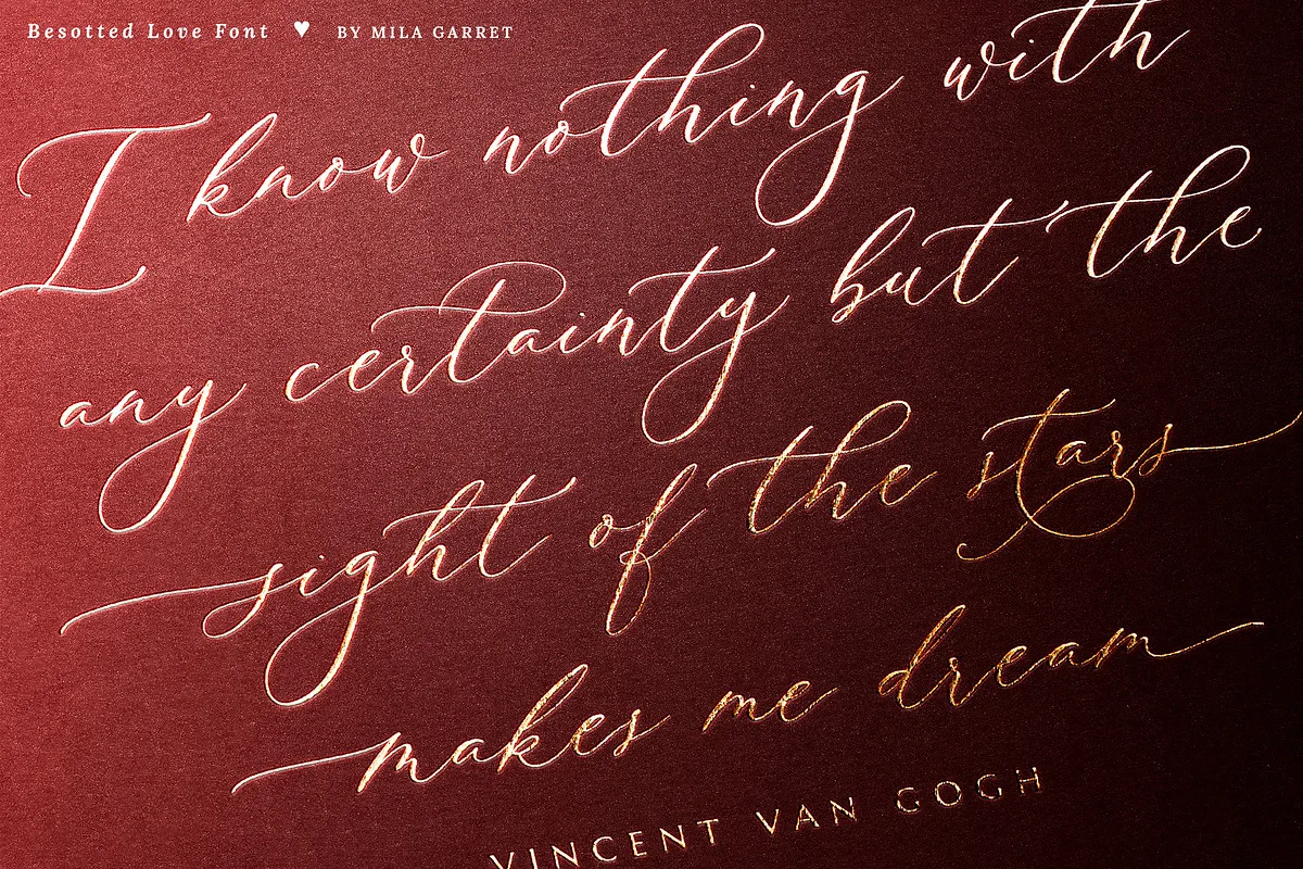 Besotted Love Font Besotted Love font style preview