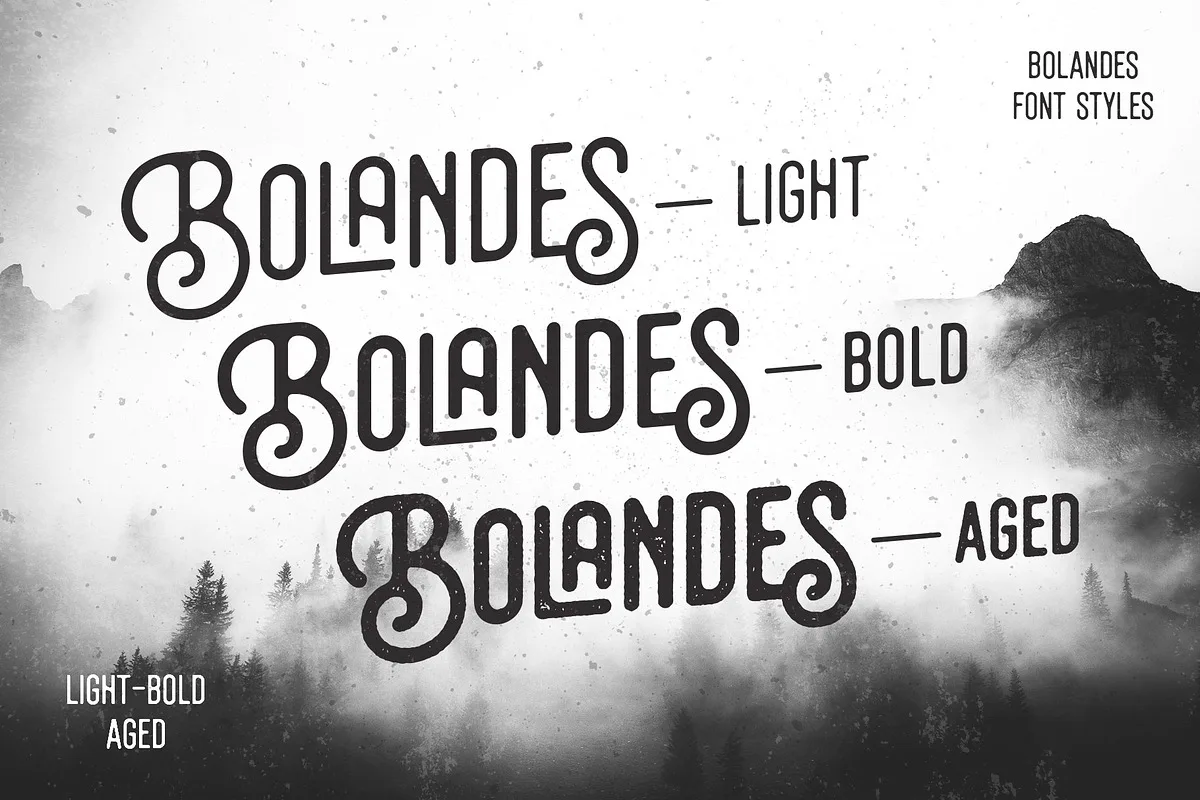 Bolandes font preview — sample text