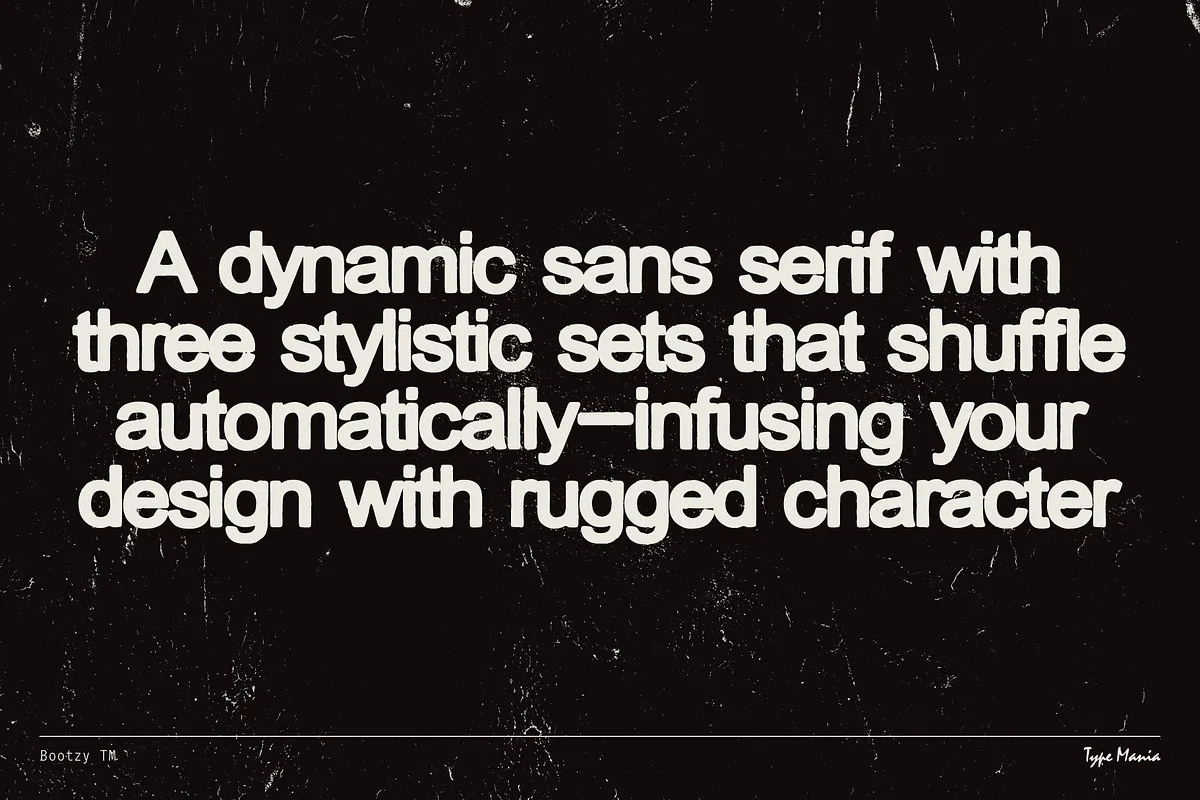Bootzy TM Font Bootzy TM font style preview