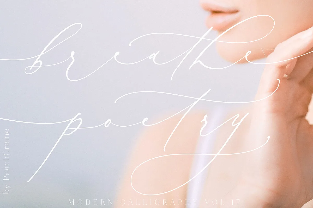 Breathe Poetry font detail preview