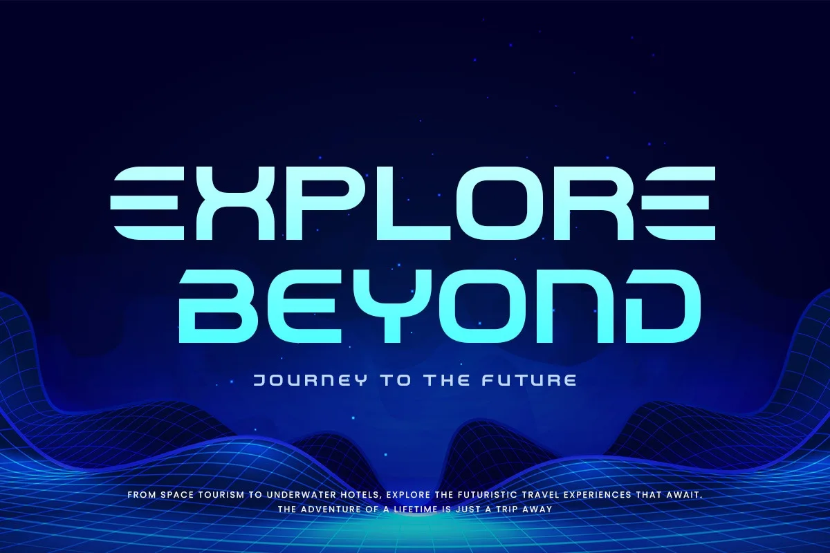 Futury font alphabet, numbers and glyphs