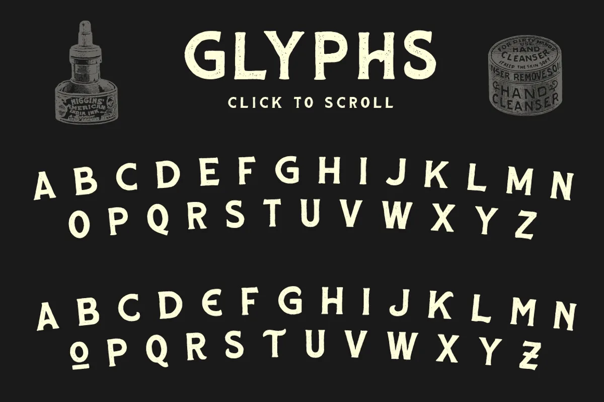 Huscon Font Huscon font detail preview