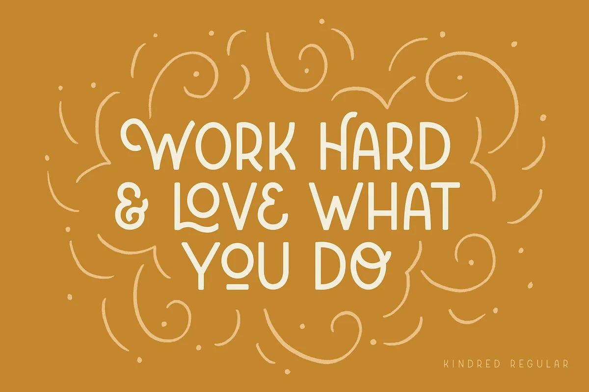 Kindred font used in a design mockup