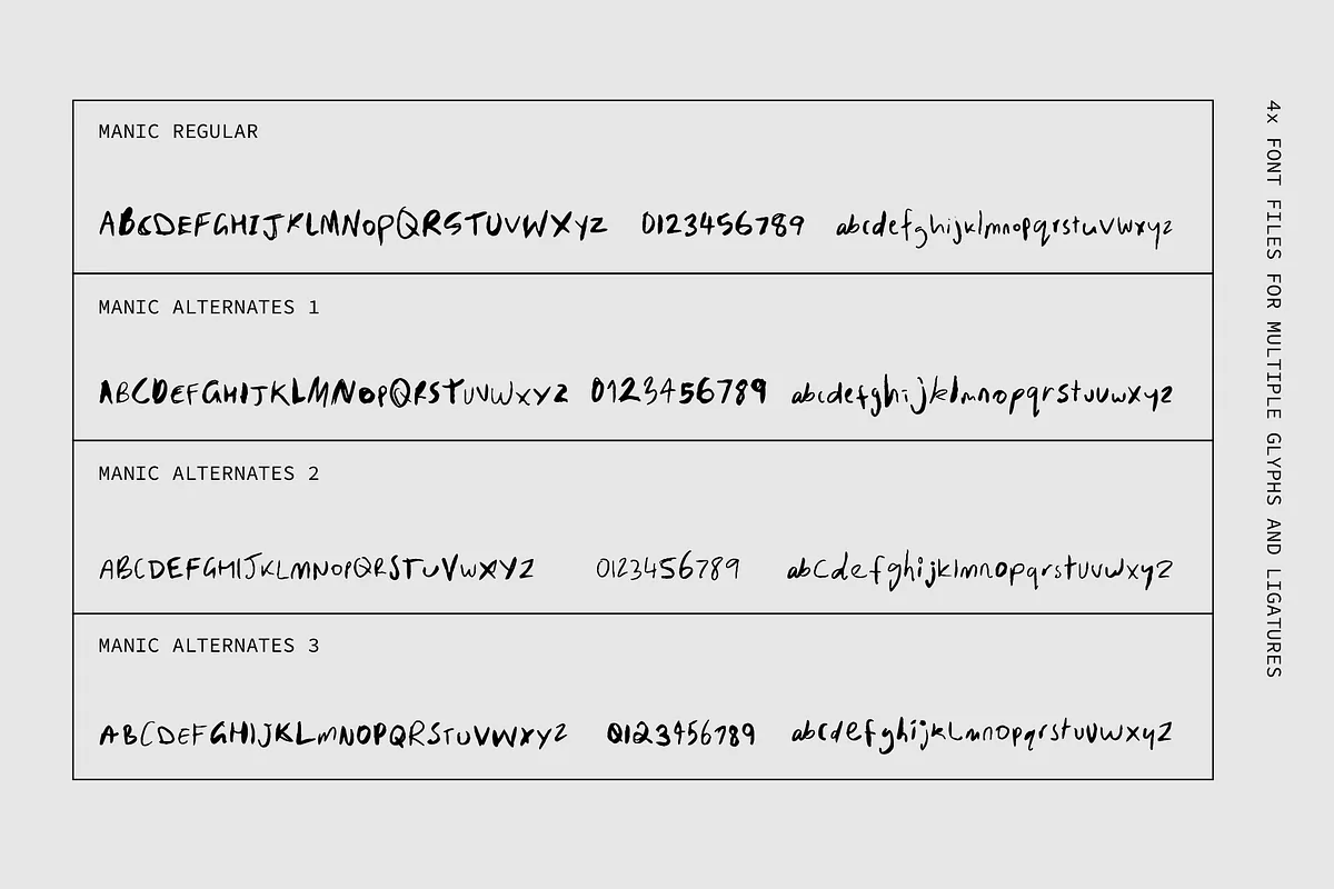 Manic Font Manic font preview — sample text