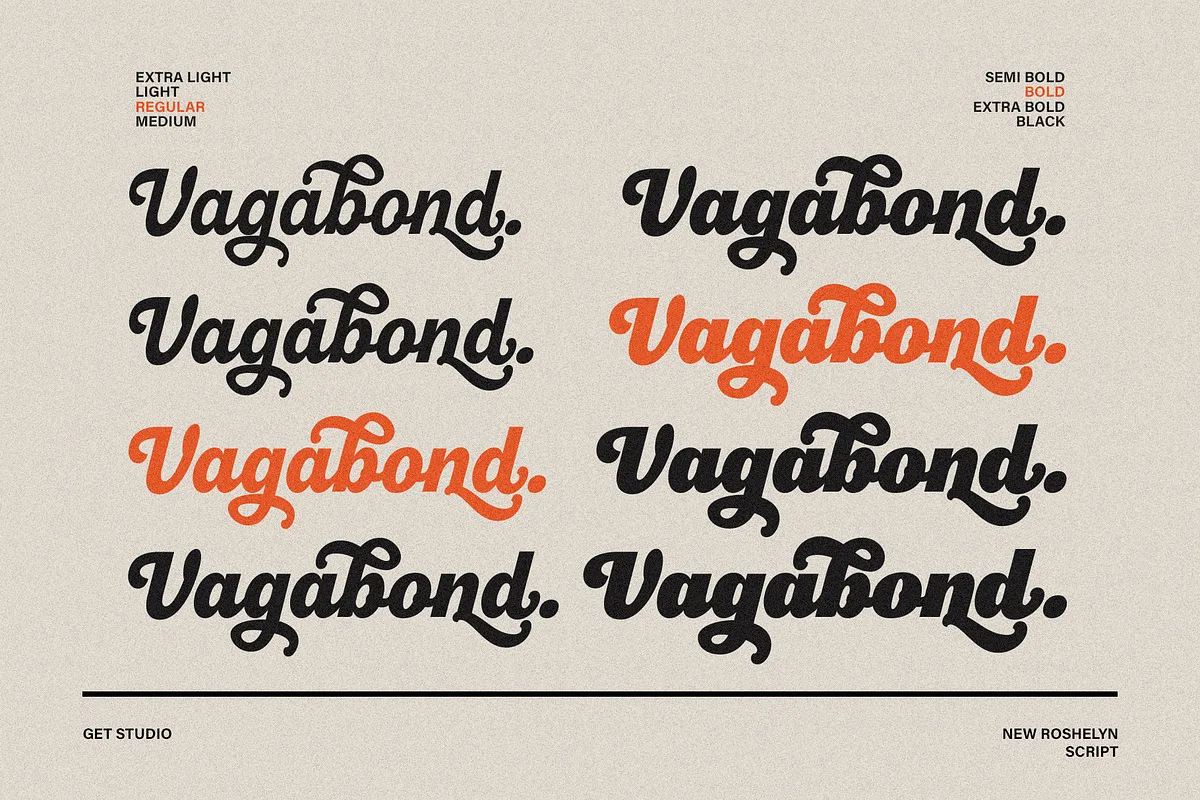 New Roshelyn font preview — sample text