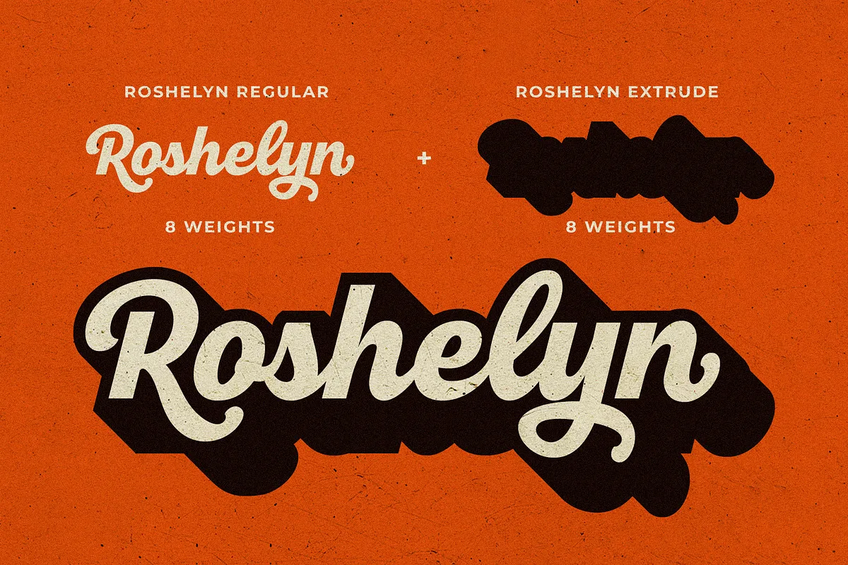 New Roshelyn font style preview