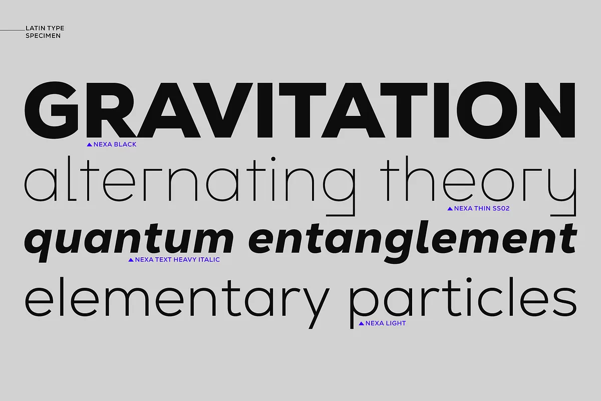 Nexa Font Nexa font alphabet, numbers and glyphs