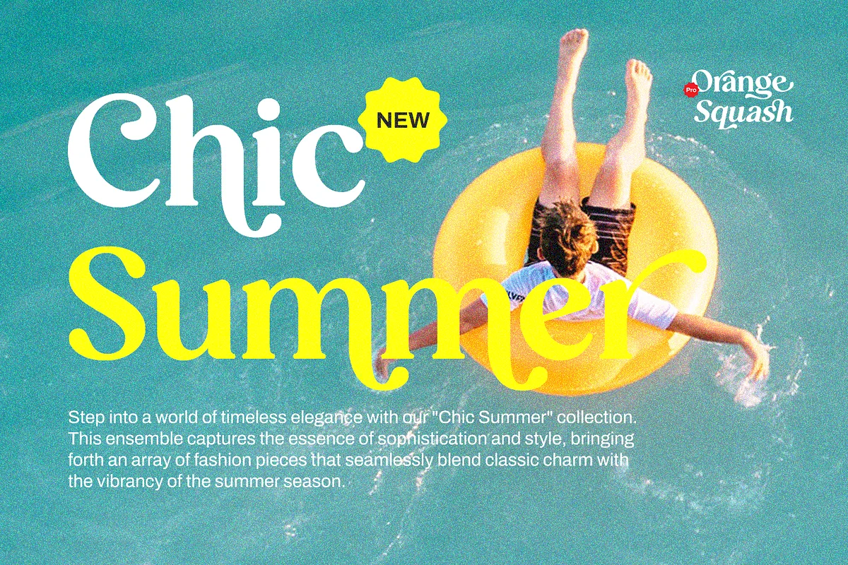 Orange Squash Pro font preview — sample text