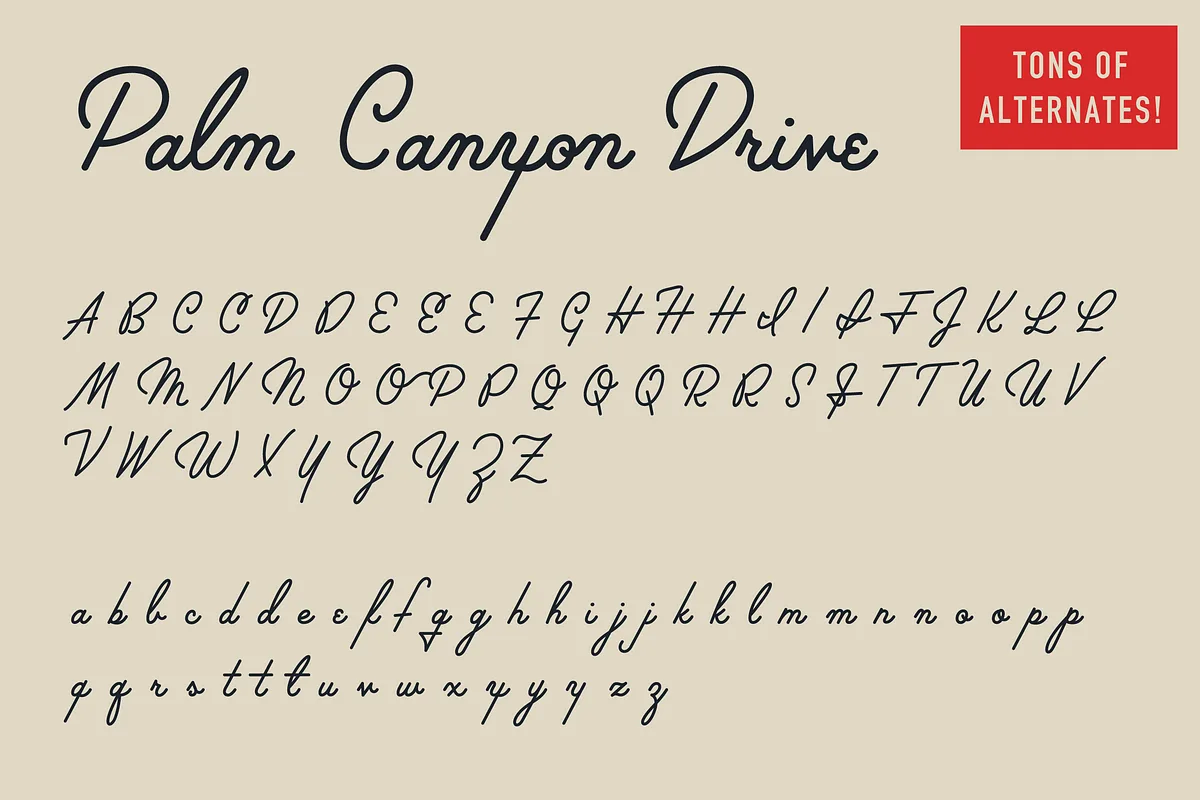 Palm Canyon Drive font style preview