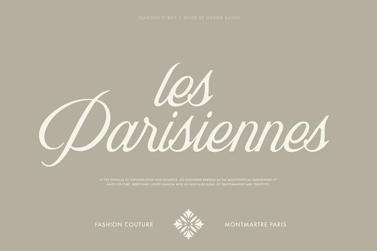 Seasons Script font used in a design mockup