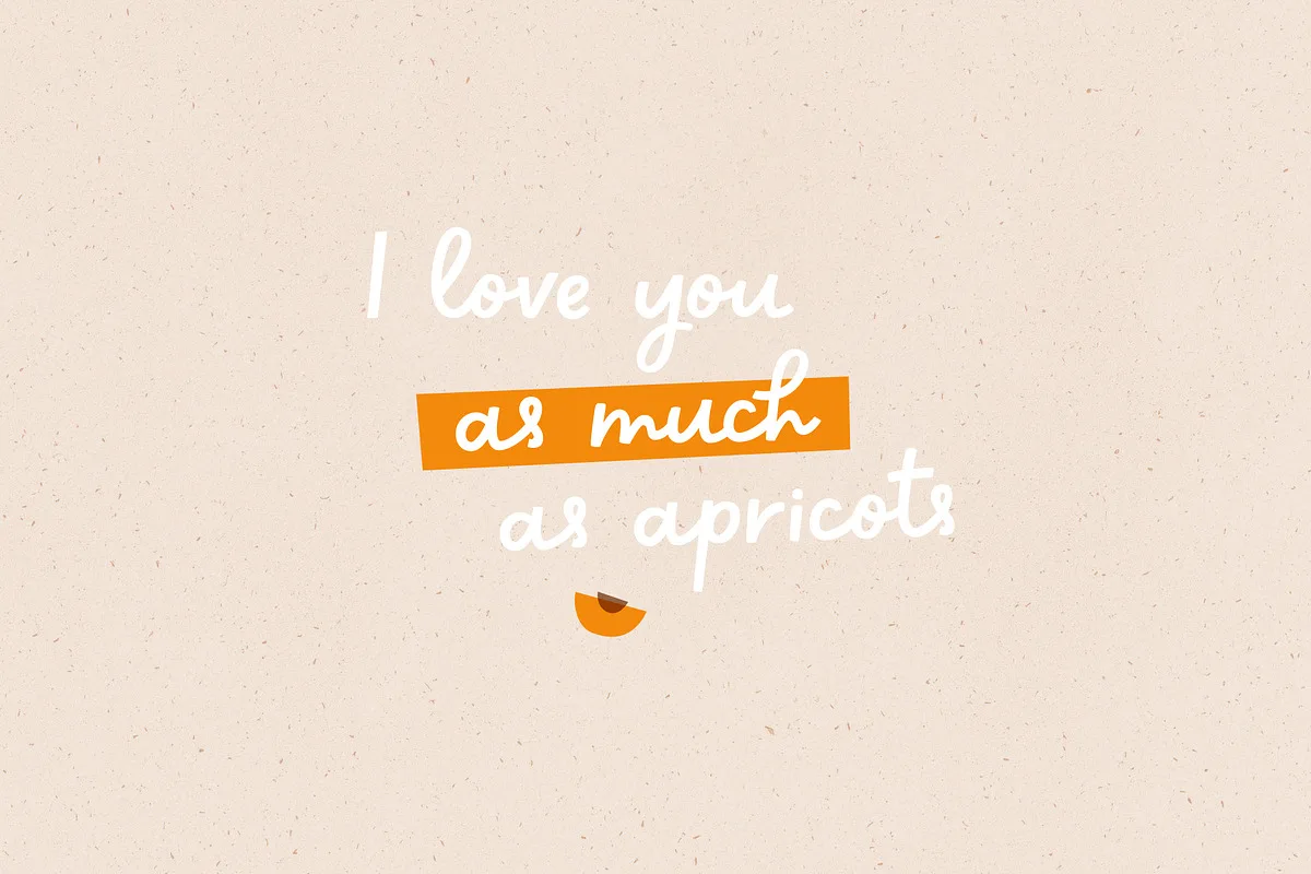 Sweet Apricot font alphabet, numbers and glyphs