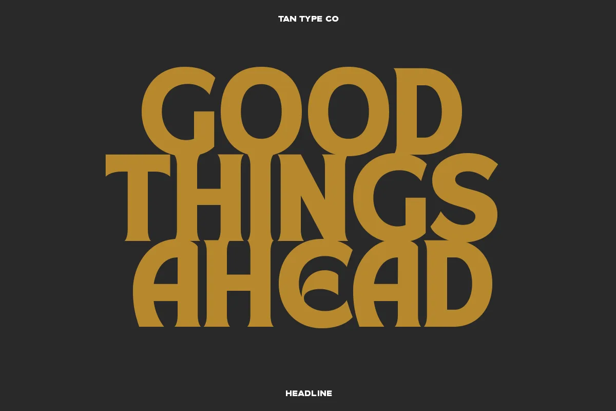 TAN HEADLINE Font TAN HEADLINE font style preview