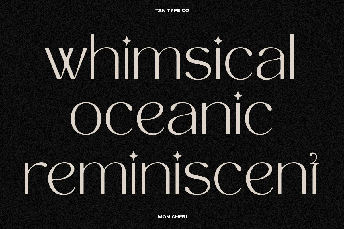 Tan Mon Cheri font preview — sample text