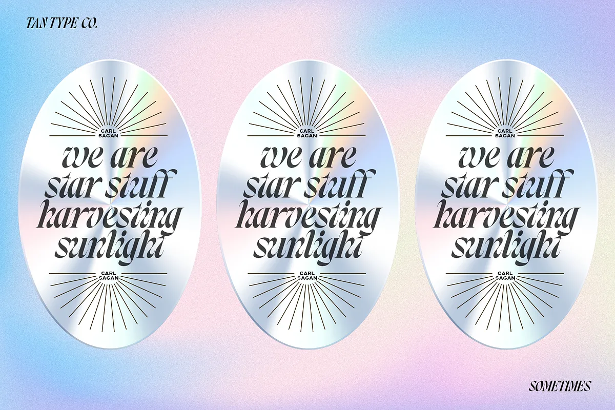 Tan Sometimes font style preview