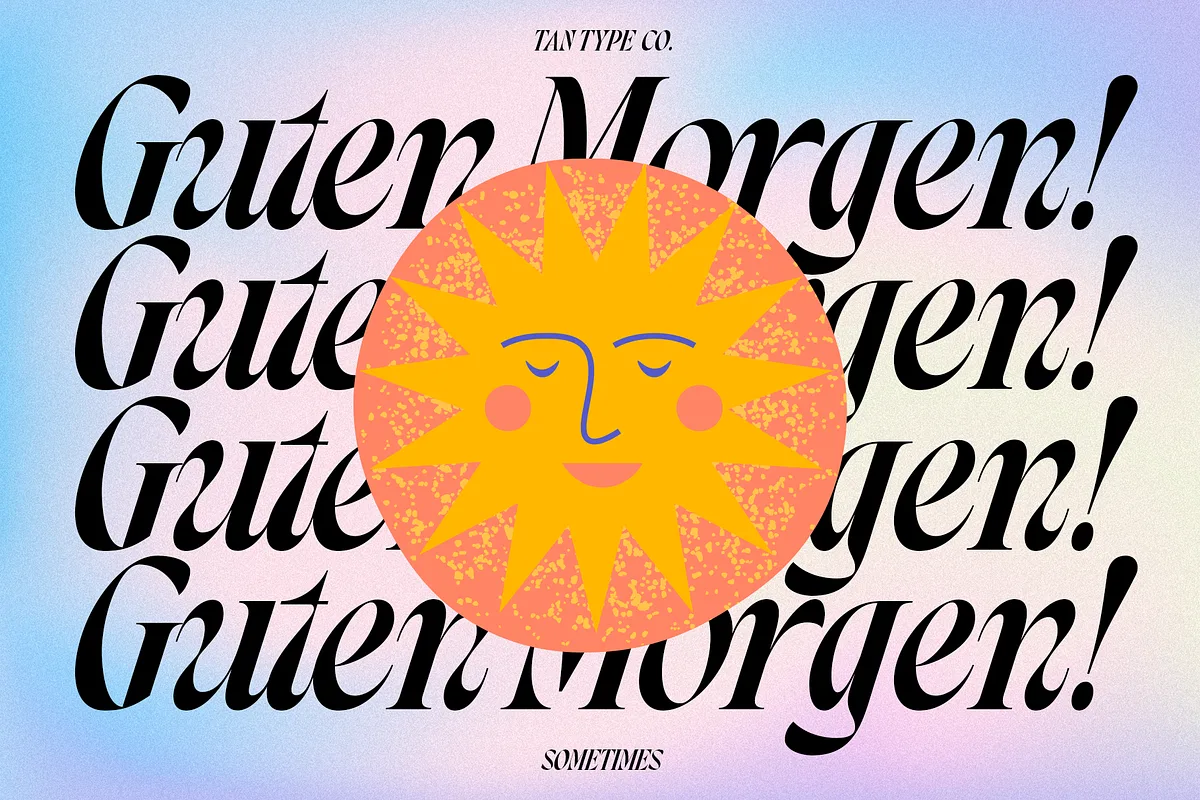 Tan Sometimes font used in a design mockup
