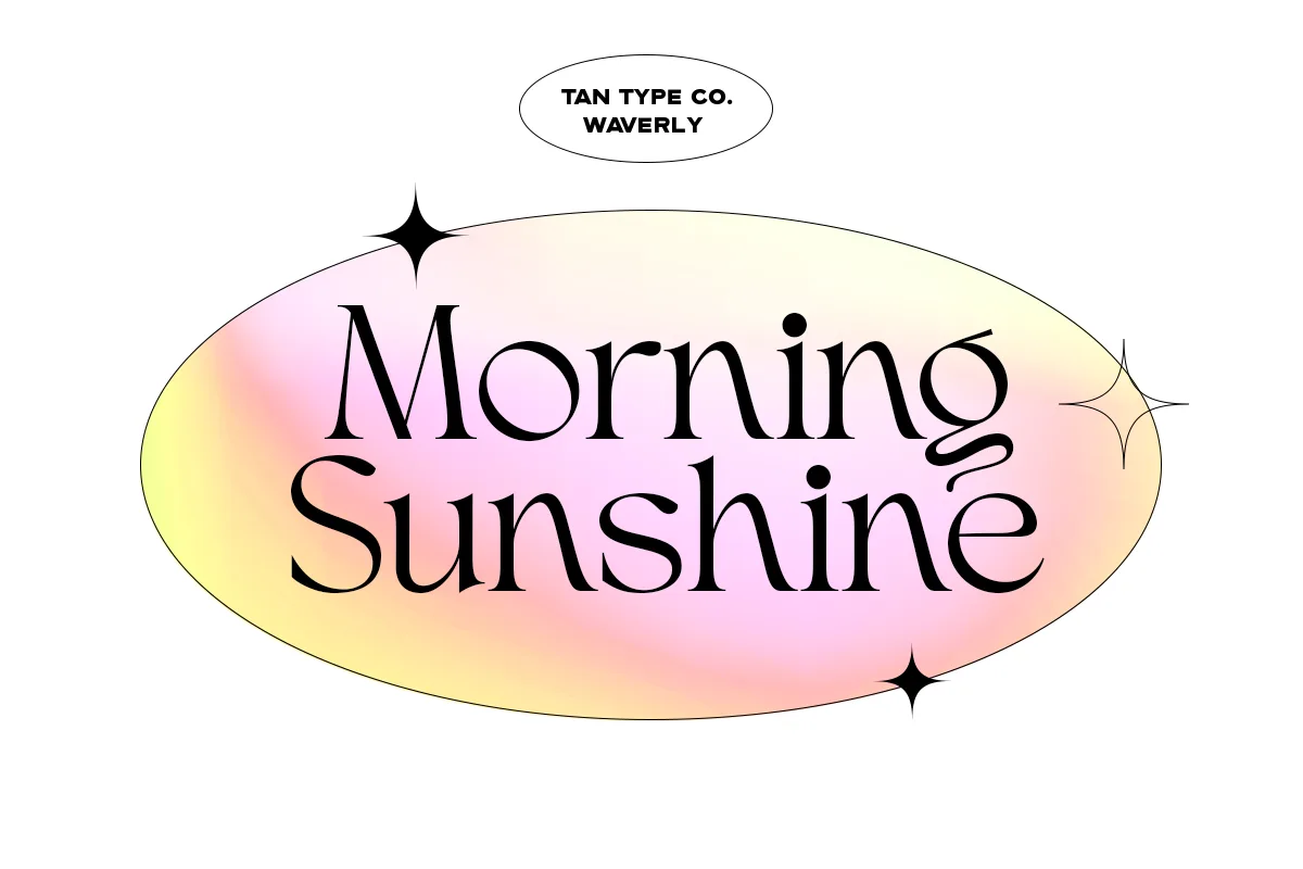 Tan Waverly font preview — sample text