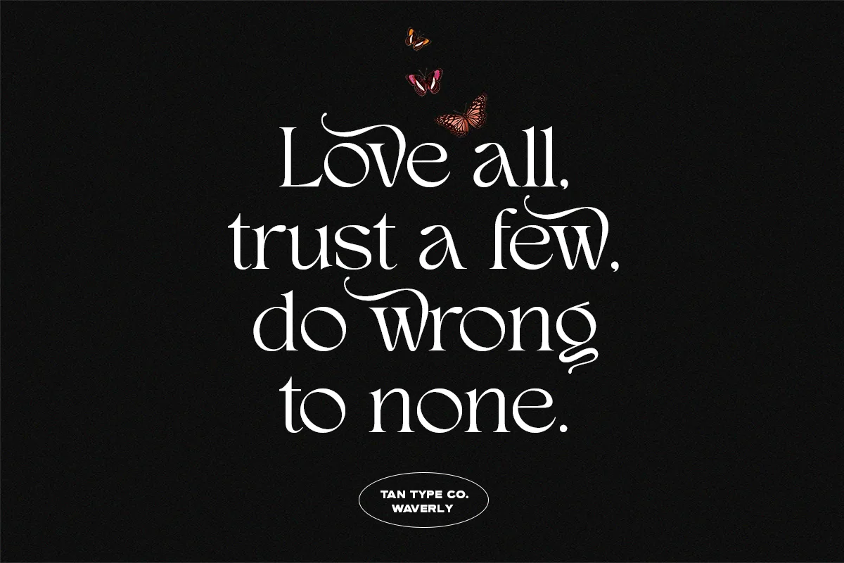 Tan Waverly font style preview