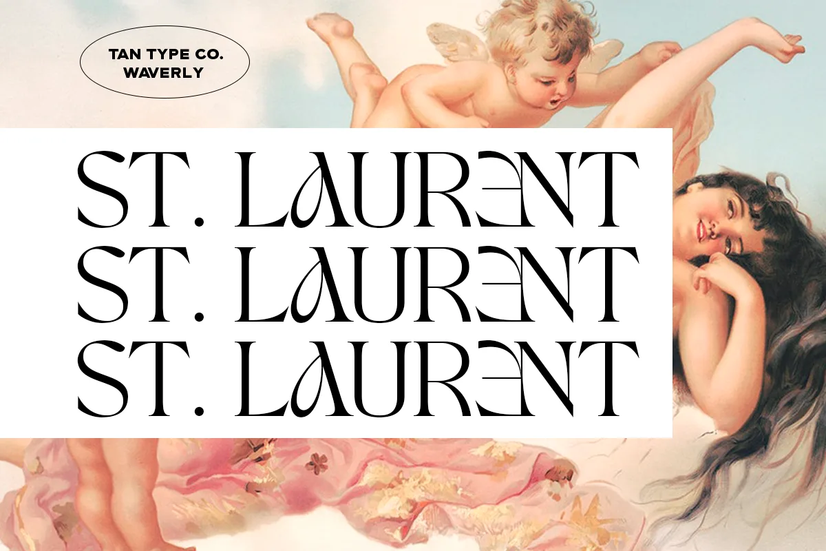 Tan Waverly font used in a design mockup