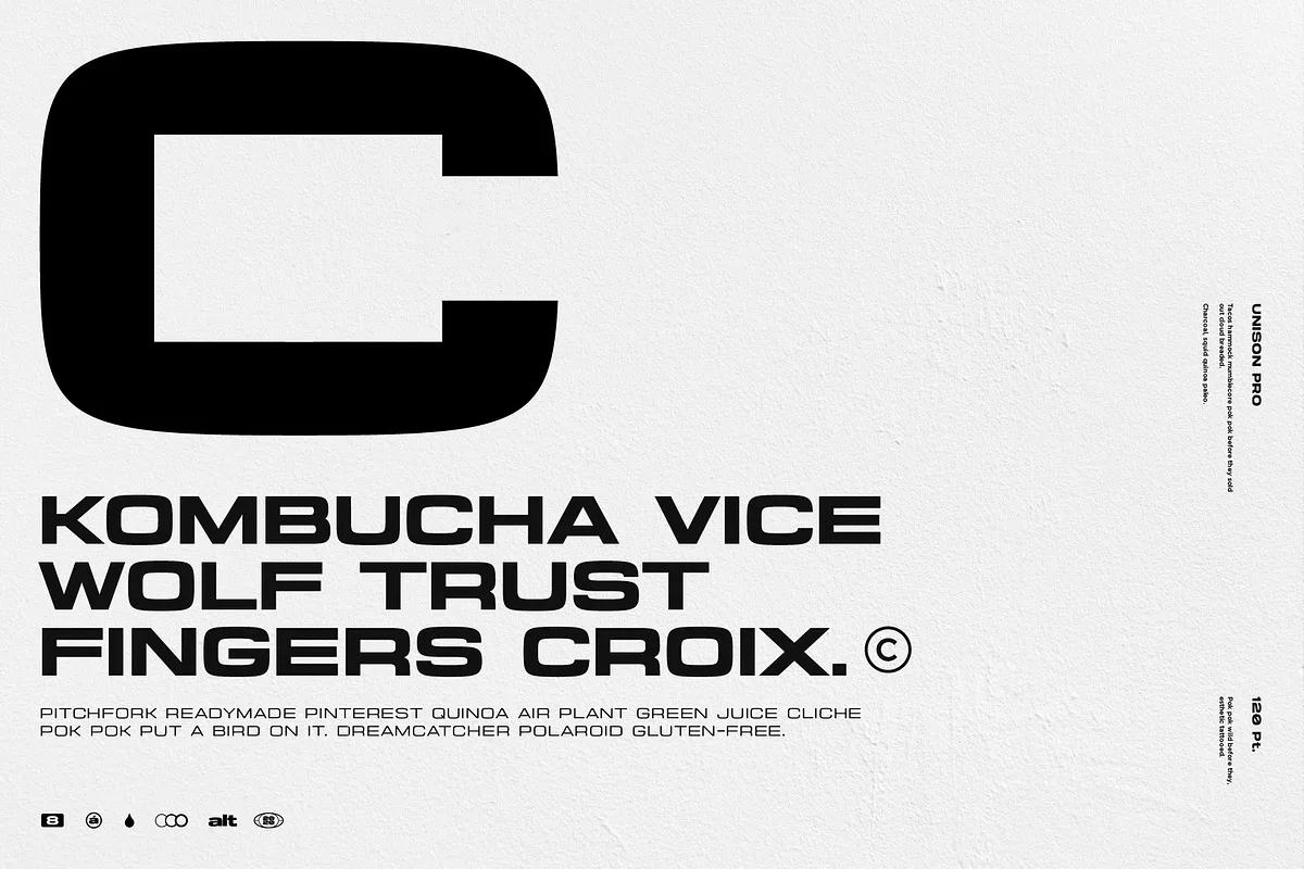 Unison Pro font preview — sample text
